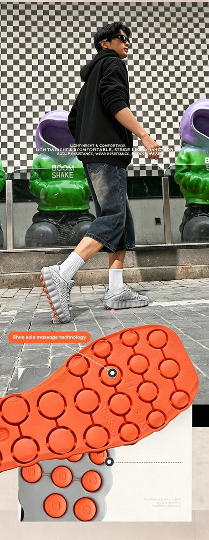 Men's Comfortable Casual Sneakers with Foot Sensing Massage Technology Women's Sports Breathable Lightweight Training Shoes