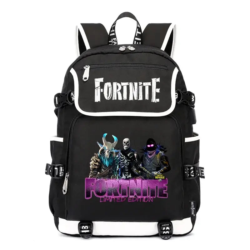 Zaino Fortnites di grande capienza, borsa a tracolla casual con porta USB, unisex, in stile anime, zaino scolastico per studenti, nuovo e alla moda, regalo di cancelleria