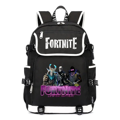Zaino Fortnites di grande capienza, borsa a tracolla casual con porta USB, unisex, in stile anime, zaino scolastico per studenti, nuovo e alla moda, regalo di cancelleria