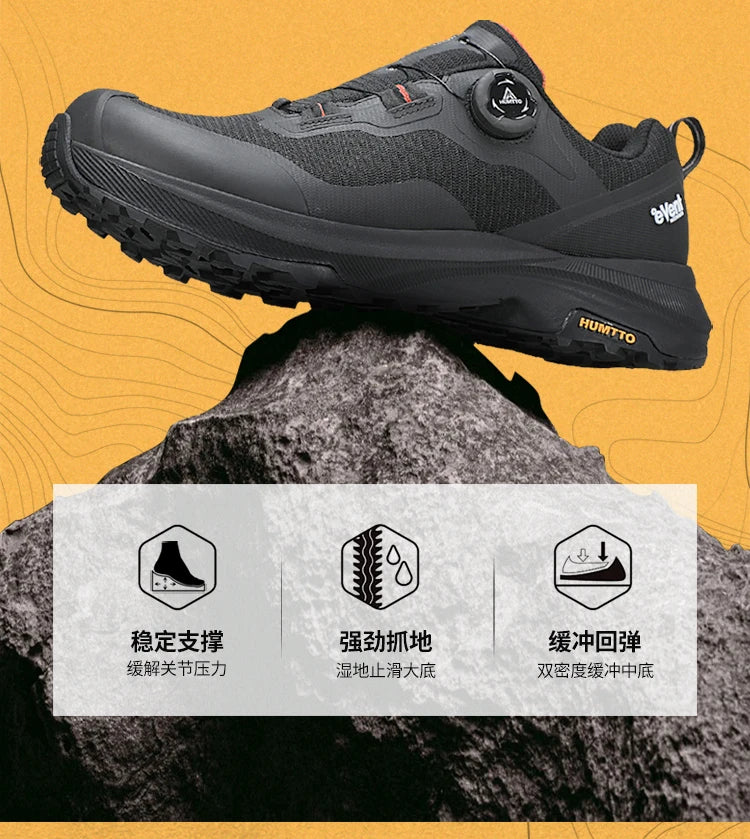 HUMTTO Breathable Trail Running Shoes for Men Black Men's Sports Shoes Cushioning Sneakers Man Luxury Designer Casual Trainers