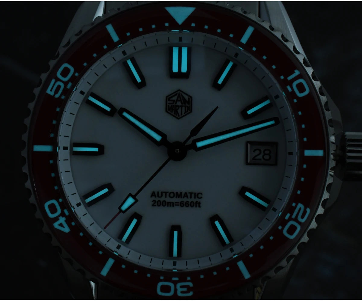 San Martin 2025 New Enamel Dial Full Luminous 39mm Dive Watch Luxury Men Watch NH35 Automatic Mechanical Waterproof 200m SN0129