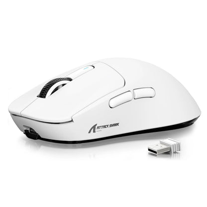 ATTACK SHARK X3 trådlös gamingmus, 49g ergonomisk PC-mus, trippellägen, PAW3395 26K DPI optisk sensor, programmerbara knappar