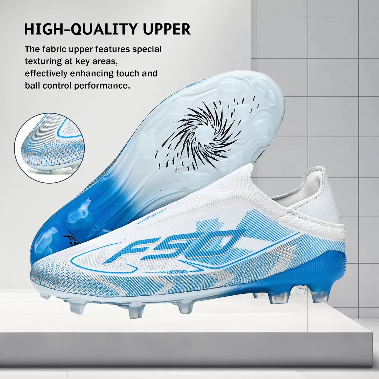 AG/FG Soccer Cleats for Men Women Kids Youth PU Fabric Upper TPU Sole Non-Slip Wear-Resistant for Natural Grass Sports Pitch Tra