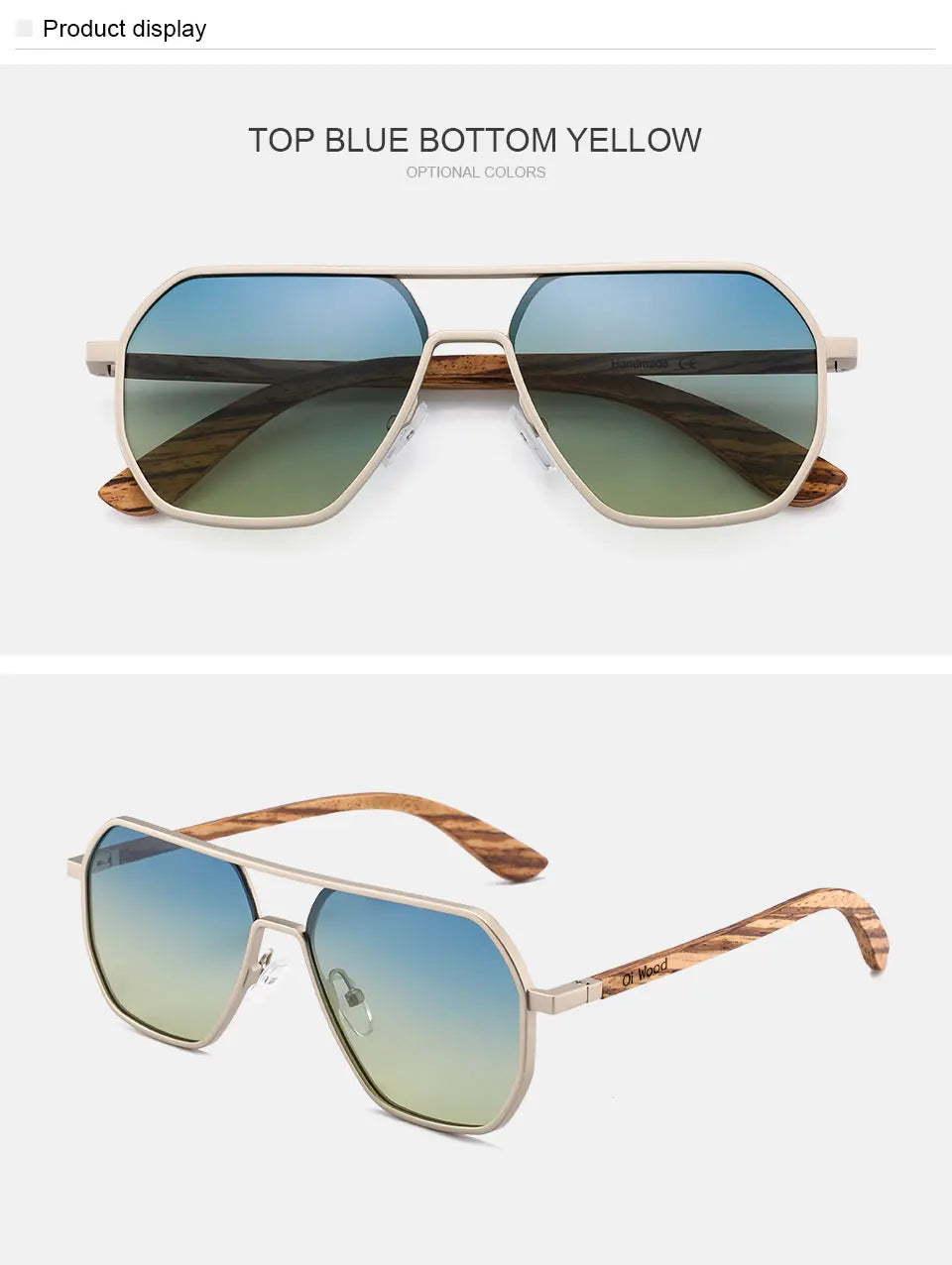 Oi Wood High Quality Fashion Alloy Sunglasses Men Women Wooden Polarized Sun Glasses Driving Uv400 Oculos De Sol 8059