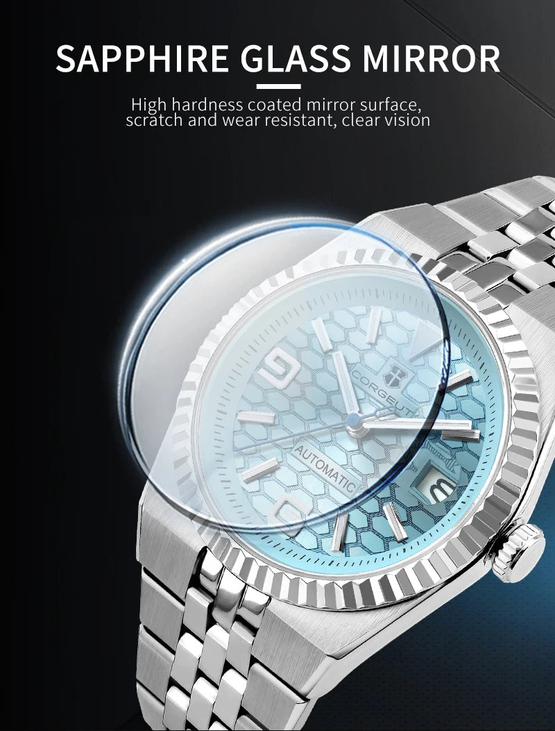 Custom Pilot Watch NH35 Automatic Mechanical Men's Watch Sapphire Crystal Luminous 100M Water Resistant Cushion Case Dive Watch
