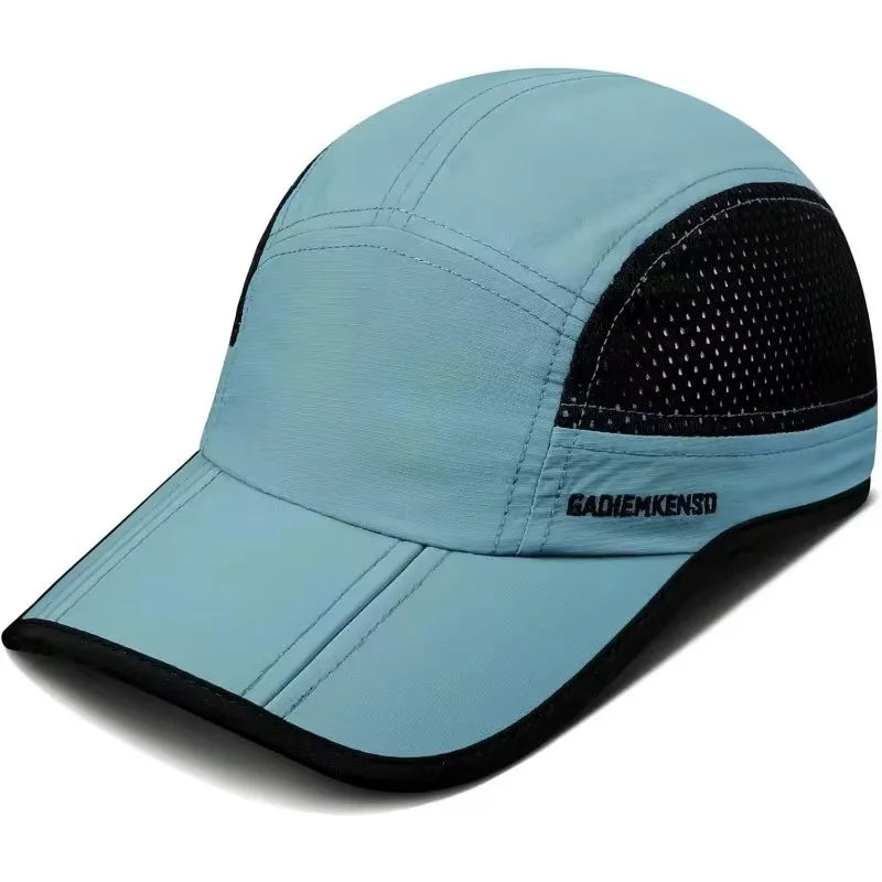 GADIEMKENSD Hitro sušeče se zložljive prenosne bejzbolske kape za moške, poletne z motivom morskih valov, vezenje, unisex športne sončne kape, kapice s snapback zapenjanjem