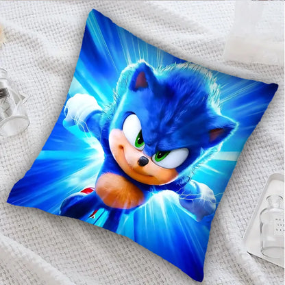 Cartoon Pillow Covers Cartoon Sofa Decorative Home Double-sided Printing Short Plush Cute Cushion S-Sonic The H-Hedgehog Cover