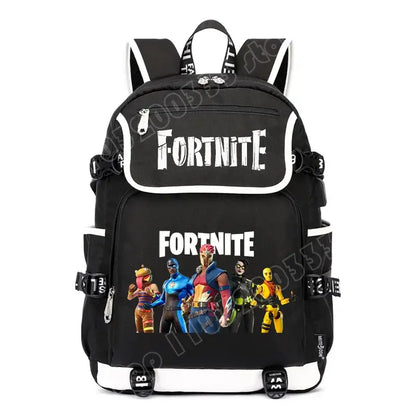 Zaino Fortnites di grande capienza, borsa a tracolla casual con porta USB, unisex, in stile anime, zaino scolastico per studenti, nuovo e alla moda, regalo di cancelleria
