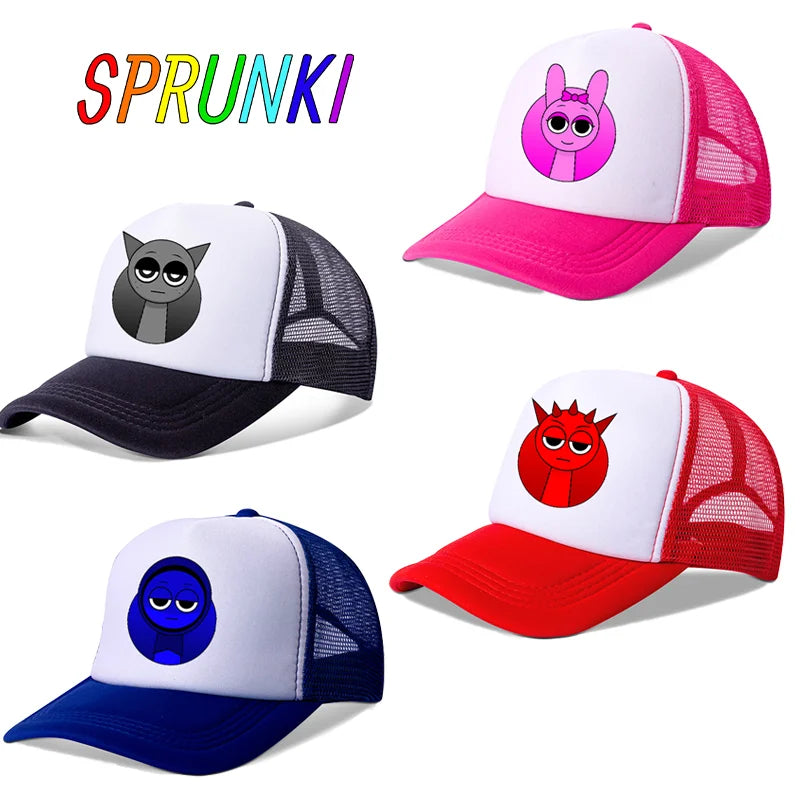 Бейзболна шапка Sprunkis – проста, модна, спортна, ежедневна шапка, популярна, с мотиви от игри и аниме фигури, шапка за лятото, слънцезащитна шапка, подарък за рожден ден