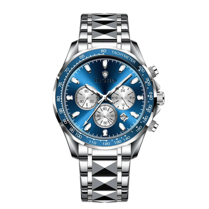 Men’s automatic watch, blue, sporty, digital, high-fashion, quartz watches, luxury watches