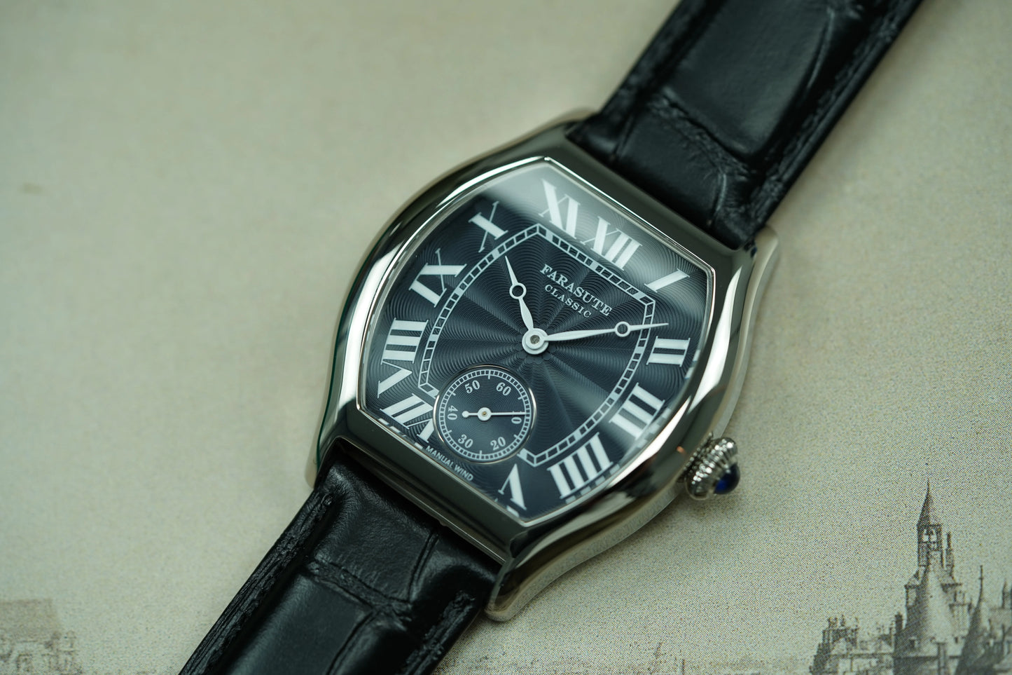 FARASUTE New Classic Hangzhou Customized Movement Manual Mechanical Watch Men Sapphire Crystal Small Second 50m Waterproof reloj