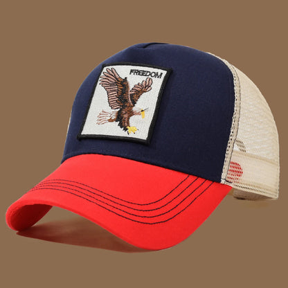 Gorra de camionero unisex con águila bordada y aplique: ideal para el día a día, para hacer deporte y como protección solar