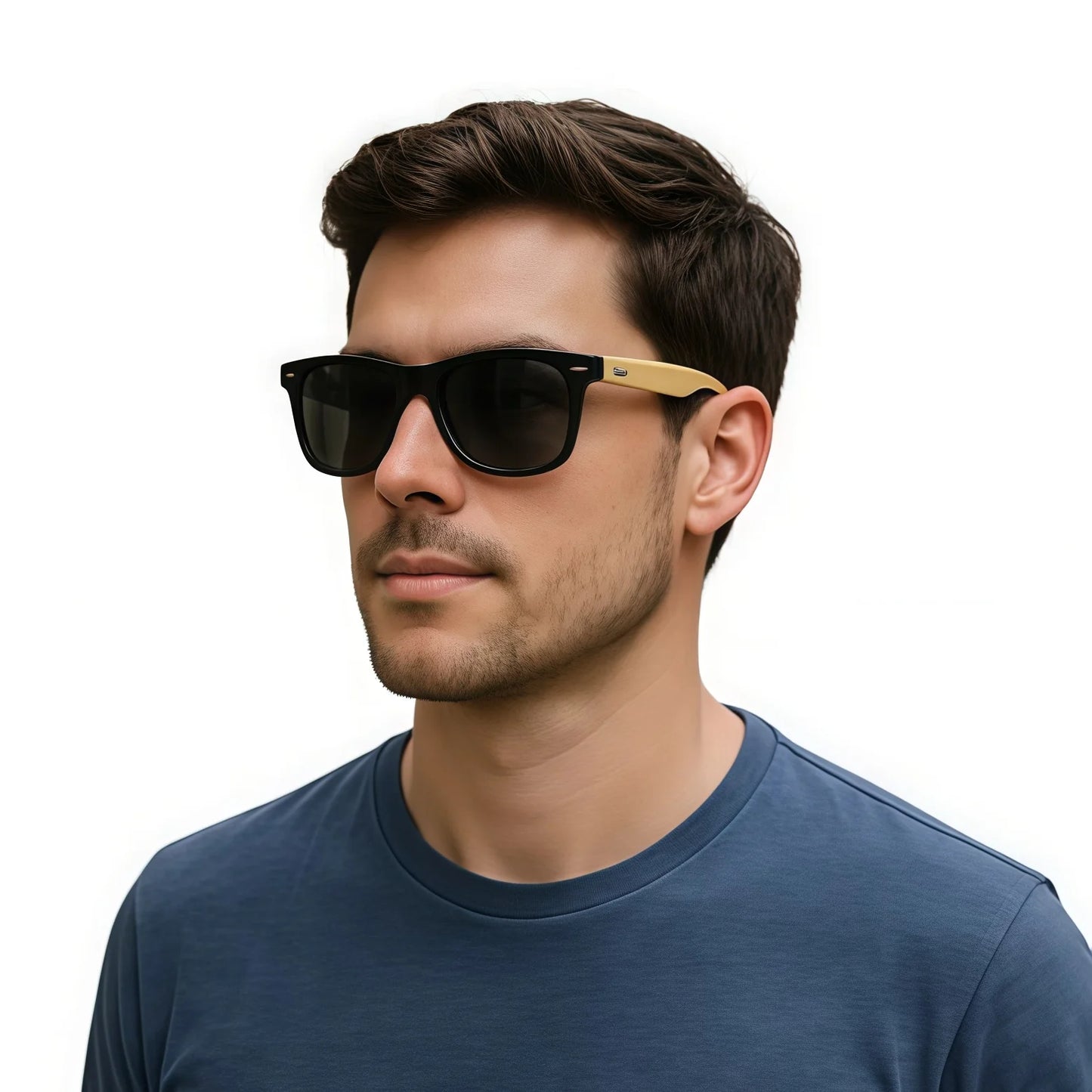 4PCS Bamboo Texture Square Sunglasses UV400, Fashion Unisex Classic - Lightweight for Casual Wear & Holidays