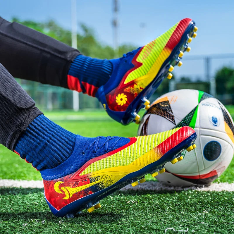 Chaussures de Football pour hommes, crampons de société, bottes professionnelles de terrain de Football en plein air, chaussures d'entraînement sur gazon, baskets à pointes longues