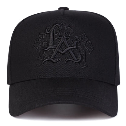 Unisex LA Letter Cross Embroidery Baseball Caps Spring and Autumn Outdoor Adjustable Casual Hats Sunscreen Hat Sports Cap