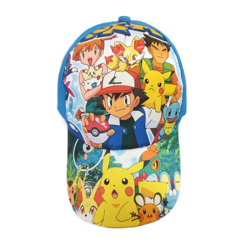 Pokémon-baseballkasket, Pikachu-hat, Pokémon-cosplay-hiphop-kasket til piger, drenge, børn, anime-figurer, legetøj, gave, tegneseriehat