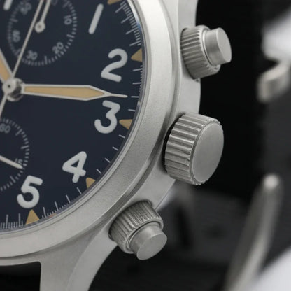 Reloj cronógrafo de cuarzo Militado VK61 VK67, 39 mm, caja de acero inoxidable 316L, 3 esferas, resistente al agua 100M, reloj militar multifunción