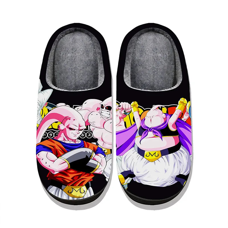 Anime Dragon Ball Plush Slippers Goku Vegeta Winter Fuzzy Warm Cotton Shoes Cute Cosplay Men Home Indoor Non-Slip Slipper Gifts