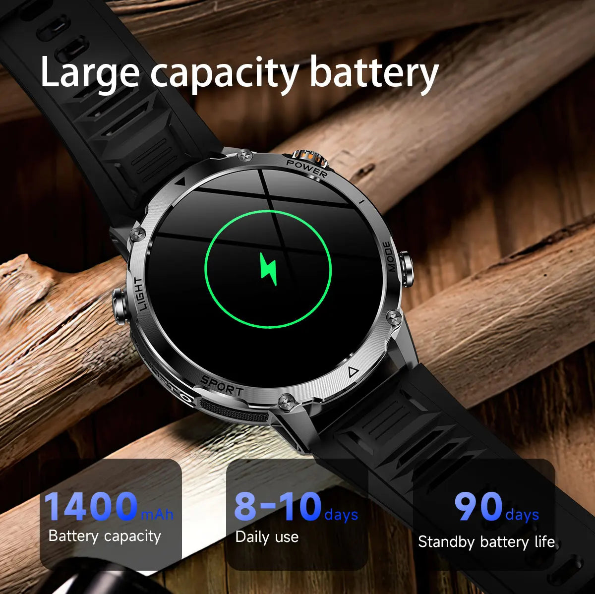 2026 TANK Ultra New 1400mAh Big Battery Smart Watch Men GPS path Sport Flashlight BT Call Waterproof Outdoor Military Smartwatch
