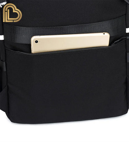Red Jade F-Fortnited Battle Royale Backpack with USB Charging Anime Figures Study Stationery Compartment for Students Mochila