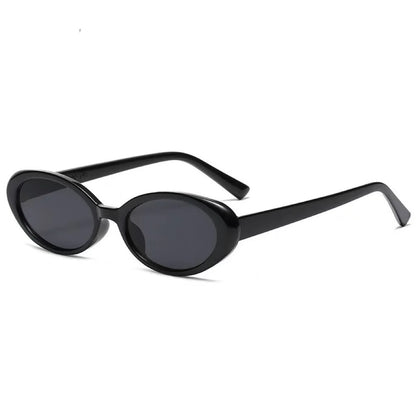 2PCS Plastic Small Frame Oval Classic Decorative Fashion Sunglasses For Outdoor Travel Driving Seaside Holidays
