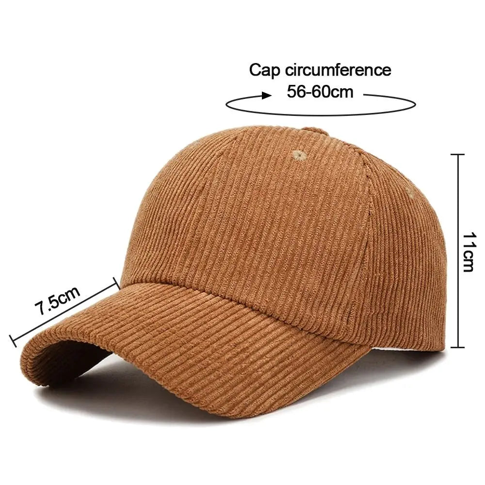 Unisex corduroy baseballpet, verstelbare zonnehoed, hiphop-pet voor heren