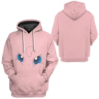 New Pokémon Pikachu Children Printed Top cosplay Hooded Fashion Trendy Casual Long-sleeved Pullover Sweatshirt Birthday Gift