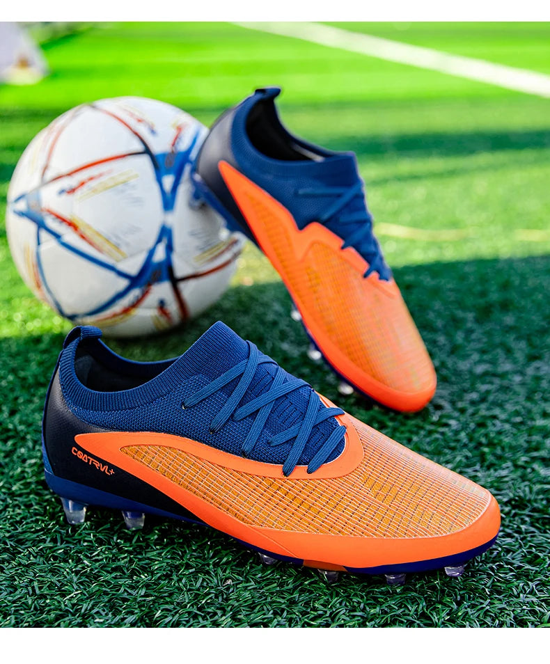 Botas de fútbol para hombre, tacos de exterior transpirables para adultos, antideslizantes, zapatillas deportivas de fútbol con tacos largos para entrenamiento y partido, cómodas para chicos