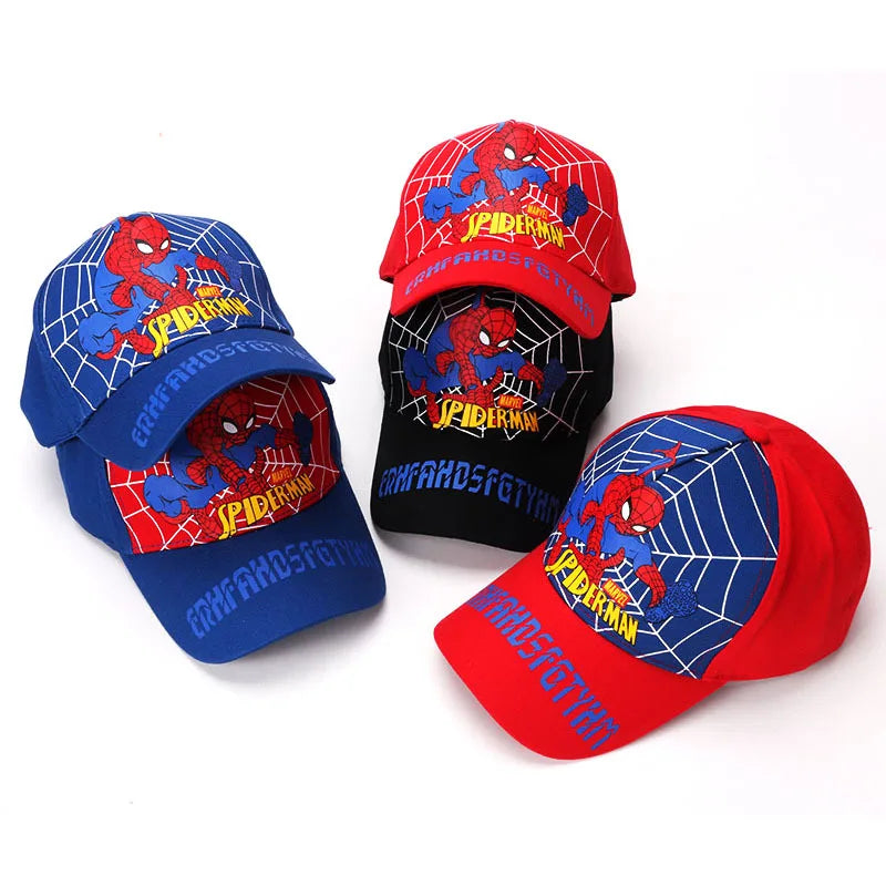 Marvel Anime figurka Spider-Man kreslená baseballová čepice bavlna polyester čepice s kšiltem pro chlapce a dívky čepice a doplňky k hlavě dětský dárek k narozeninám