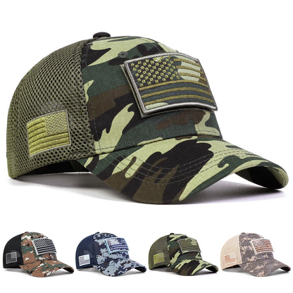Unisex American Flag Sticker Baseball Net Caps Spring and Summer Outdoor Adjustable Casual Hats Sunscreen Hat