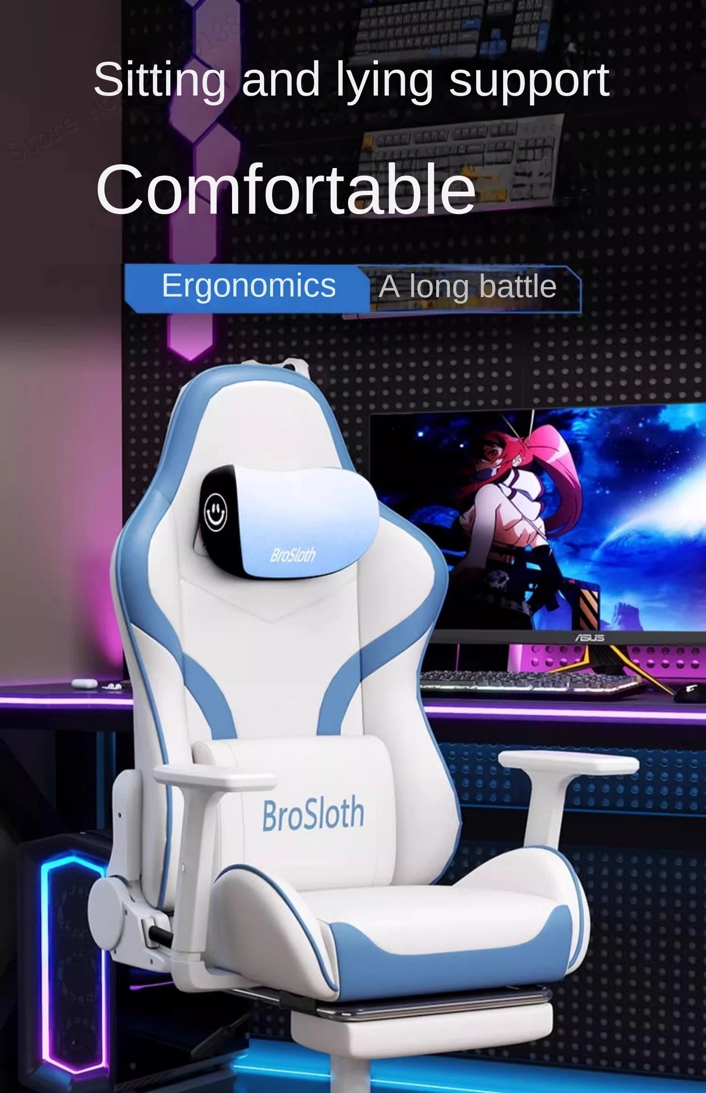 S6 Gaming Chair Comfortable Sedentary Ergonomic Adjustable Backrest Computer Chair Dormitory Lift Chaise gaming Live chair