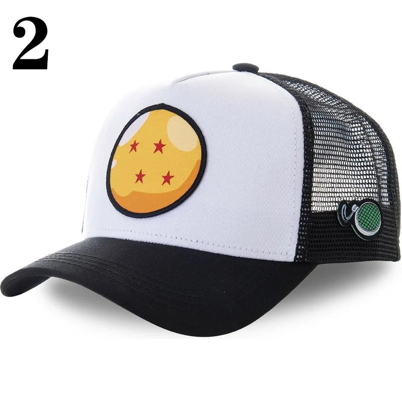 Dragon Ball DRAGONBALL síťovaná čepice, kreslená síťovaná čepice, pánská a dámská baseballová čepice, módní čepice s nášivkou, trucker čepice
