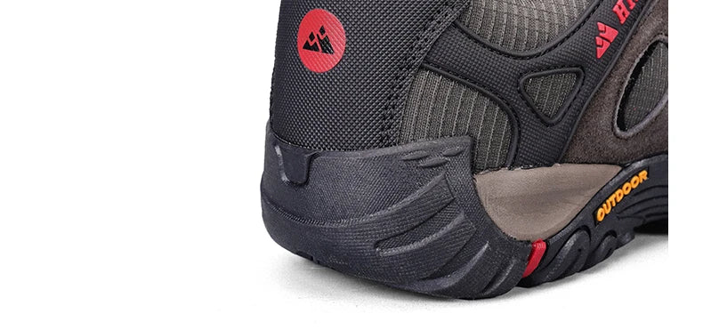 HIKEUP Vandringsskor för män, vinterklättring, trekking, sneakers för män, läder, andningsbara, utomhus, halkskyddade, sport- och arbetsskor för män