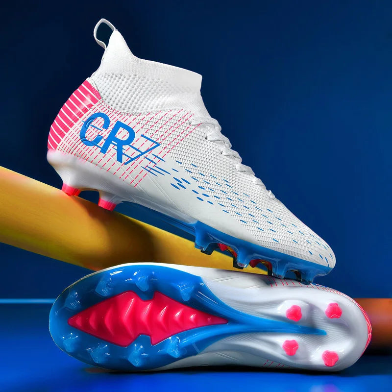 Chaussures de football professionnelles pour hommes, originales, respirantes, confortables, résistantes, pour terrain en herbe.
