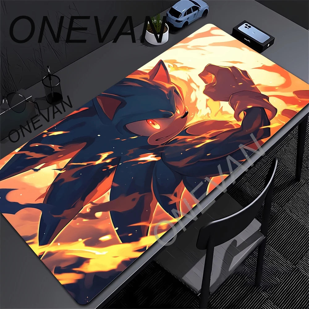 Cute Sonics The Hedgehogs Mousepad HD Printing Computer Gamers Locking Edge Non-slip Mouse Pad XXL90x40cm Keyboard PC Desk Pads