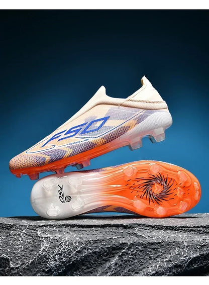 Nouvelles chaussures de football pour hommes, de haute qualité, très vendues, antidérapantes, mi-hautes, légères, pour l'extérieur, crampons de match, pour l'entraînement sur gazon.