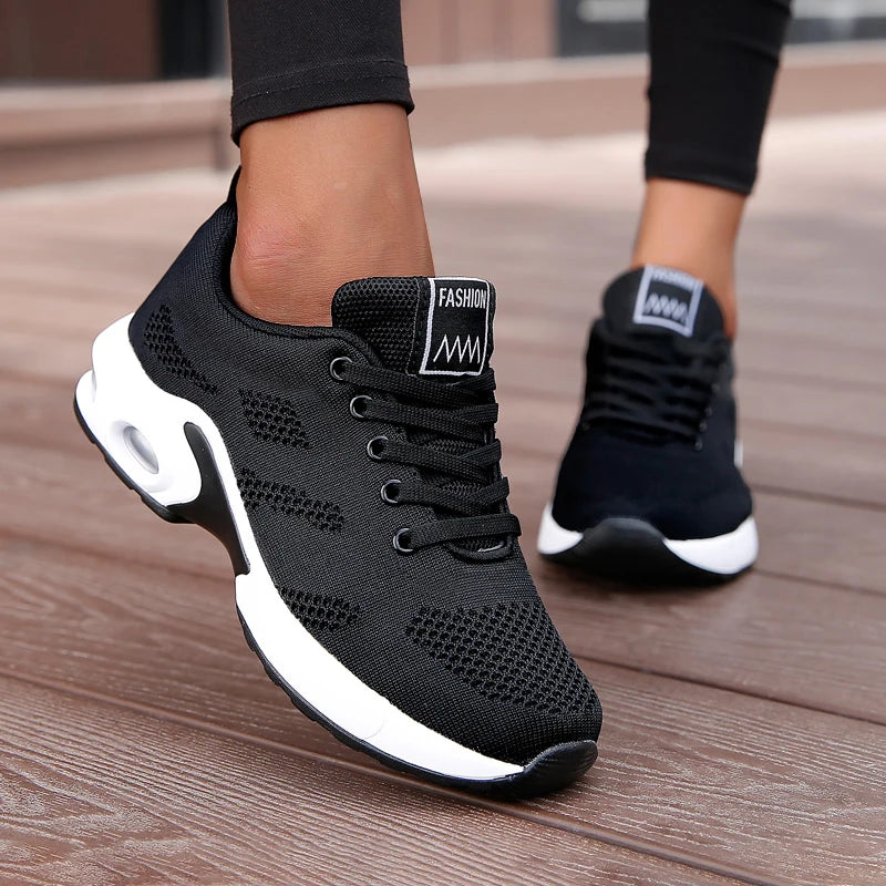 Femmes plate-forme espadrilles décontractées chaussures maille respirant chaussures de course gros sport d'été Tenis chaussures 2024 luxe vulcaniser chaussures
