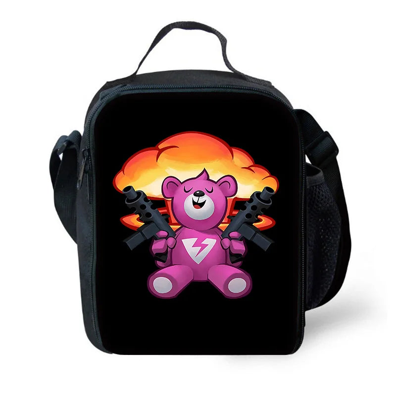 Mochilas Infantis de Design Gaming F-FortniteS com Lancheira e Estojo, Mochilas Escolares de Grande Capacidade para Meninos e Meninas, Melhor Presente