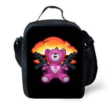 Mochilas Infantis de Design Gaming F-FortniteS com Lancheira e Estojo, Mochilas Escolares de Grande Capacidade para Meninos e Meninas, Melhor Presente