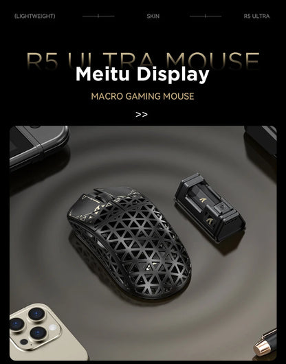 ATTACK SHARK R5 Ultra Carbon Fiber brezžična gaming miška, gaming senzor PixArt PAW3950MAX, 42000DPI, 8000Hz, MCU Nordic 52840