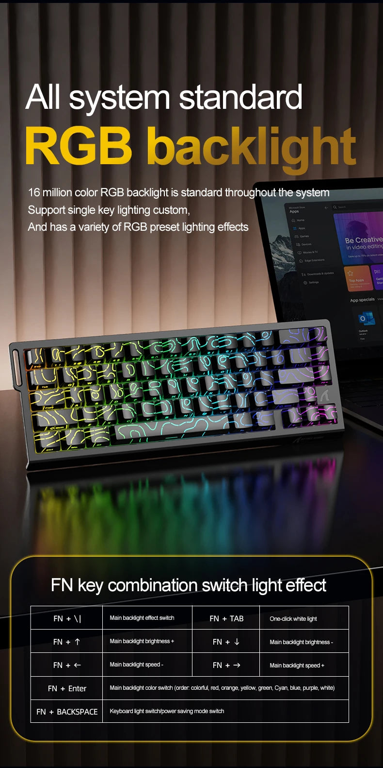 Magnetic Gaming Keyboard ATTACK SHARK X68HE X68PRO HE and FREEWOLF F68 Wired F68Pro Wireless for Pro Gaming 0.01mm Rapid Trigger