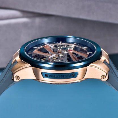 Montre pour homme PAGANI DESIGN – Modèle mécanique automatique de luxe, type « squelette » (à cœur ouvert), doté d’un tourbillon, verre saphir avec traitement antireflet, étanche et luminescent.
