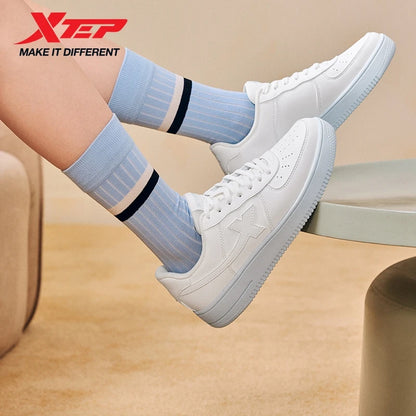 Xtep White Sneakers Women 2026 Spring Couples Versatile Trendy Casual Thick-soled Heightening Sports Shoes 874118319851