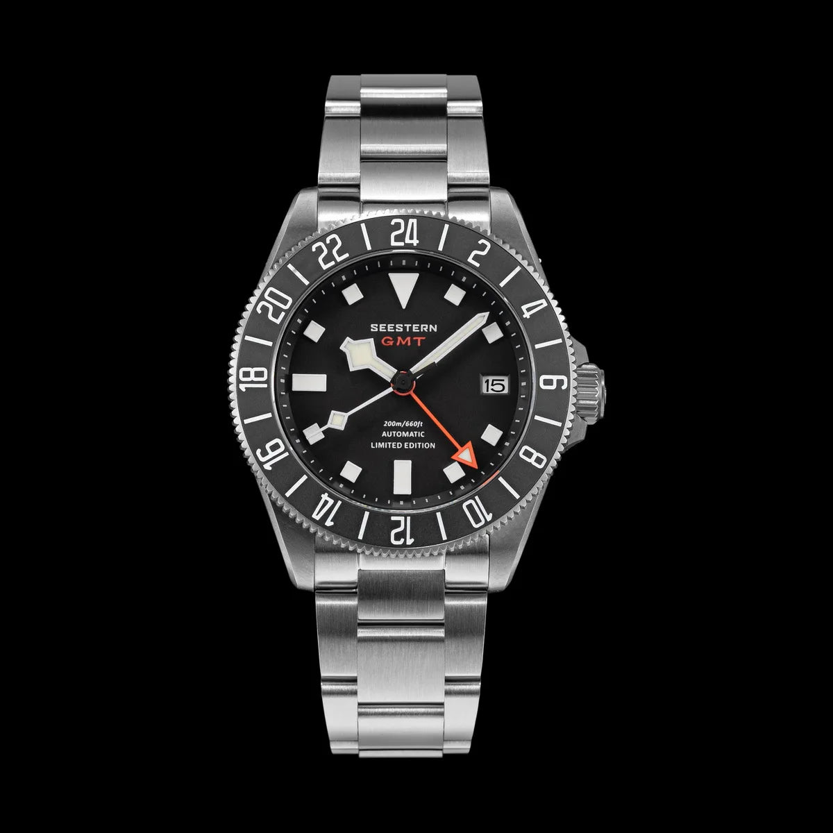 SEESTERN Diver Man Watch Titanium Automatic GMT Mechanical Wristwatch NH34 Movement Sapphire Crystal 20ATM Waterproof Lume S462