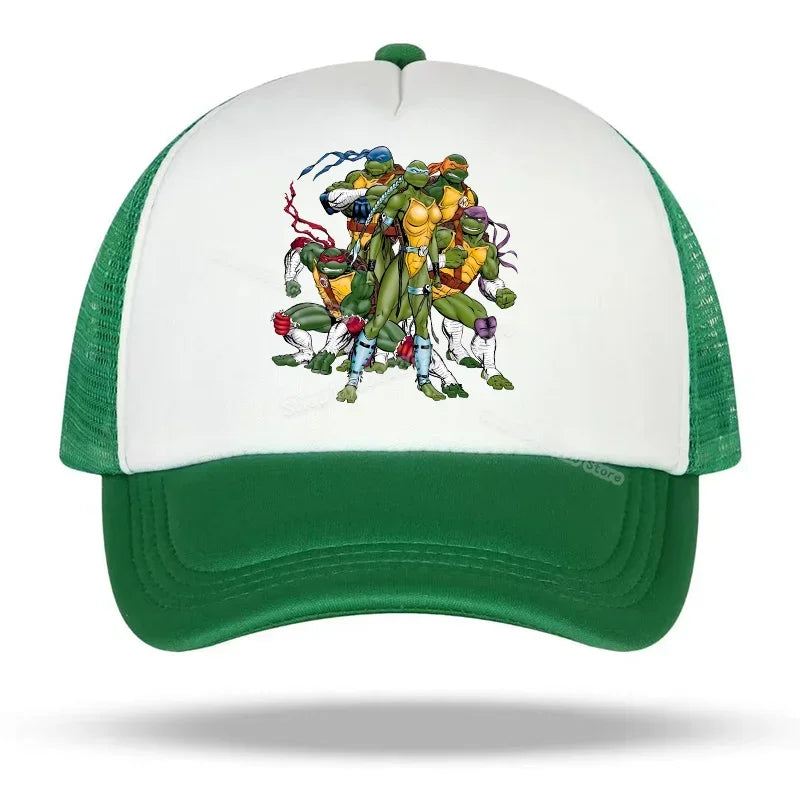 Teenage Mutant Ninja Turtles baseballkasket med broderet tegneserie- og anime-print, Duck Tongue-kasket, Nethats, solskærm, hovedbeklædning, gaver