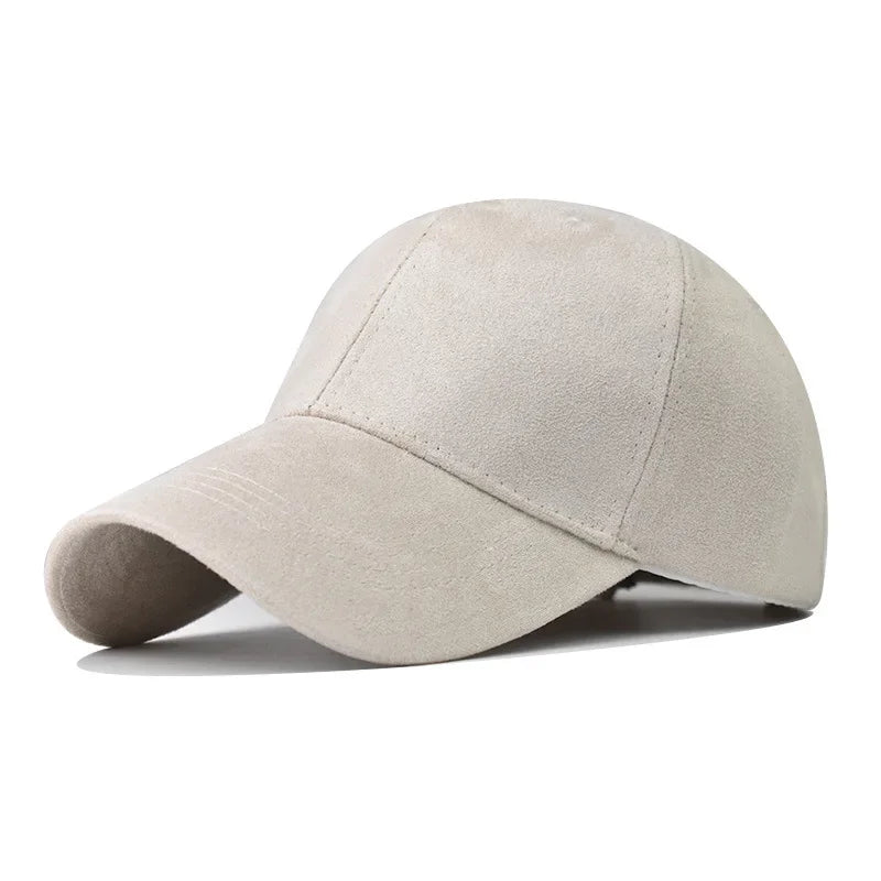 Casquette de baseball en daim en gros, automne-hiver, pour hommes et femmes, casquette unie d'hiver, style urbain, unisexe, ajustable, décontractée, unie, Gorra Caps