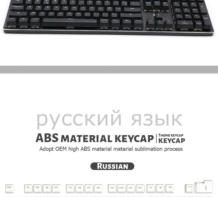 104 teclas retroiluminadas coreanas, francesas, rusas, españolas y alemanas para teclado mecánico con interruptores MX, perfil OEM, teclas ABS DIY