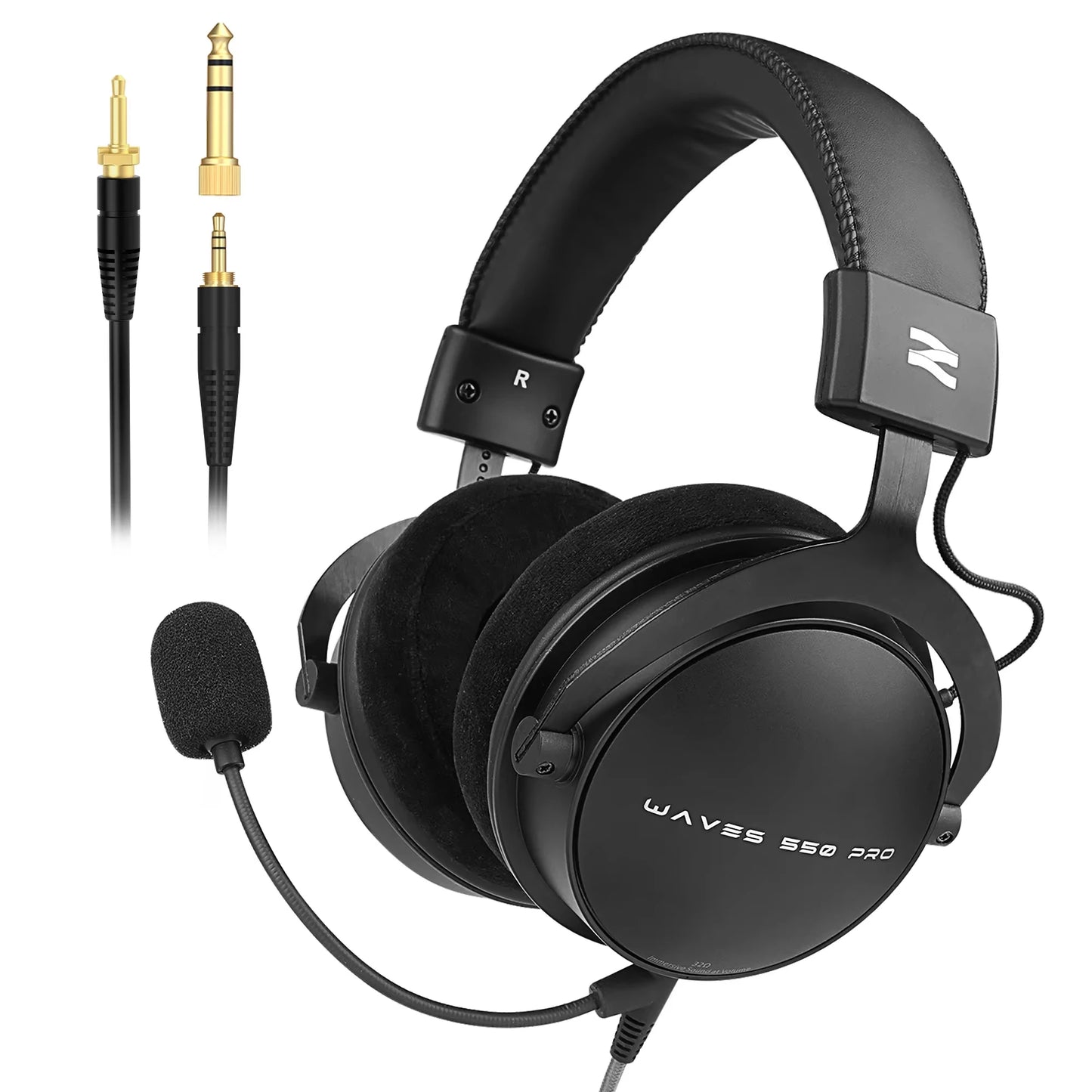 Auriculares con cable circumaurales Talomen TOP W550X con transductores de 50mm, graves profundos, cable desmontable y micrófono integrado – Headset para gaming, DJ, estudio y oficina