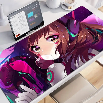 Anime-Gaming-Girl Overwatch großes Mauspad 900x400 Laptop Büro Gummi weiche Schreibtischunterlage Computer-Tastatur HD-Druck Mousepad XXL