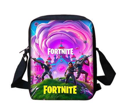 Trendige bedruckte Schulter-Umhängetasche für Jungen und Mädchen, Kinderdesign-F-FortniteS, lässige Handtasche für Herren und Damen, Handy- und Einkaufstasche
